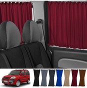 Resim Pandami Fiat Doblo I 2000-2010 Uyumlu Bordo Raylı Oto Perde Takımı 