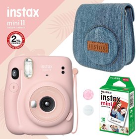 Resim Instax mini 11 Pembe Fotoğraf Makinesi ve Jean Çantalı Hediye Seti 3 