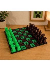 Resim Teknor 3d Baskı Minecraft Satranç Seti Strateji Ve Tasarım Bir Arada 