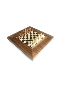 Resim Star Ege Masif Ahşap Kareli Tavla Ve Satranç Seti 