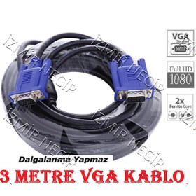 Resim 3 Metre 3Mt Vga Gwa Projeksiyon Televizyon Bilgisayar Kablosu 
