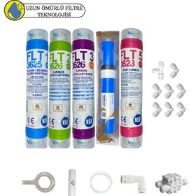 Resim Pemax Water Solutions Kapalı Kasa Su Arıtma Cihazlarına Uygun Sertifikalı 5'li Vontron 4000 TDS Mebran 12" 4'lü Set 