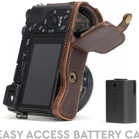 Resim MegaGear Sony Alpha A6300 A6000 Tek Dip Deri Fotoğraf Makinesi Kılıfı 