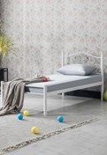 Resim EVGER HOME Metal Karyola, K50 Beyaz Metal Karyola, Tek Kişilik 