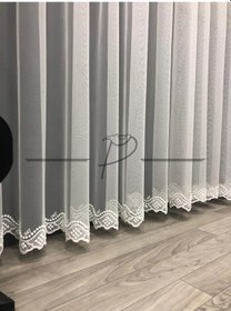 Resim Tül Perde Taç Marka Etek Grek Zülküf Desen Ekru 