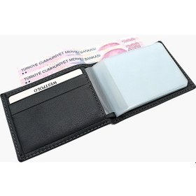 Resim Westpolo Hakiki Deri Kağıt Para Ve Bol Şeffaf Kart Bölmeli Unisex Kartlık - 617 Gri 