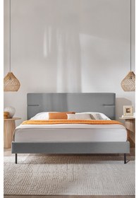 Resim Puffy Baseup Başlıklı Karyola - Antrasit, 120x200 Cm 