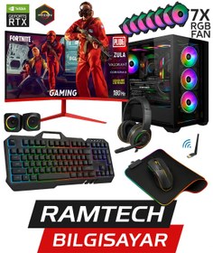 Resim Ramtech XGLR R7-5700X 32 GB 1 TB M.2 NVMe SSD 6 GB RTX3050 24" Free Dos Masaüstü Oyuncu Bilgisayarı 