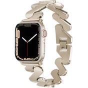 Resim ​​​Watch 7 41mm Kordon Uyumlu KRD-80 Metal Strap Kayış CLO- Starlight 