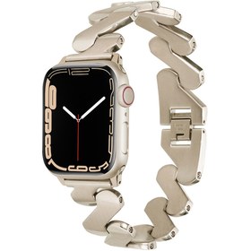 Resim ​​​Watch 7 41mm Kordon Uyumlu KRD-80 Metal Strap Kayış CLO- Starlight 