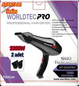 Resim Worldtec 2200 W Turbo Profesyonel Kuaför Fön & Saç Kurutma Makinesi Ac Motor Güçlü Motor 