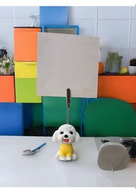 Resim Sarı Kıyafetli Kawaii Sevimli Köpek Fotoğraf Not Tutucu Sarı 