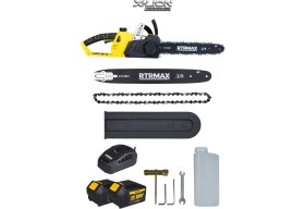 Resim RTRMAX RTX1891SET Şarjlı Ağaç Kesme Motoru 3'li Set -Testere Zinciri-Eldiven 