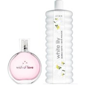 Resim Avon Wish Of Love + Bubble Bath Beyaz Zambak Kokulu 1000ml Banyo Köpüğü EBR457591 