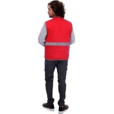 Resim Formteks Işçi Çok Cepli Reflektörlü Alet Yeleği Kırmızı / Gri 