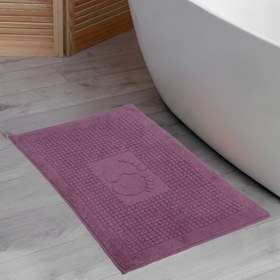 Resim Kareli Ayak Desenli Pamuk Ayak Havlusu Mor 2’li - 50x70cm 