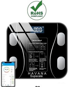 Resim Havana Baskül Tartı Akıllı Bluetooth Usb Lcd Dijital Ekran Ev Vücut Yağ Ölçeği Led Panel 