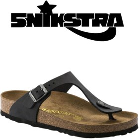 Resim Birkenstock Gizeh Oiled Leathe Unisex Siyah Terlik - Snikstra 