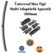 Resim Silecek Süpürgesi Üniversal Muz Tipi Multi Adaptörlü Aparatlı 400mm 40cm Silbak 