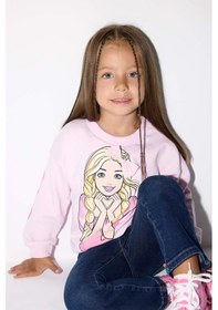 Resim Defacto Kız Bebek Barbie Bisiklet Yaka Sweatshirt F4979a525aupn633 Pembe 