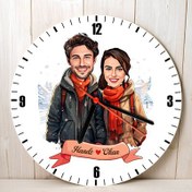 Resim Aralık Ayında Aşk Karikatürlü Duvar Saati 