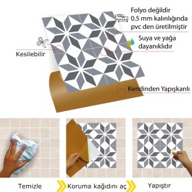 Resim Tink Kendinden Yapışkanlı Geometrik 028 Desenli Pvc Karo 30X30 cm (56 Adet) 5m2 
