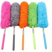 Resim 1 adet Renkli Uzatılabilir Mikrofiber Toz Alma - Paslanmaz Çelik Direk, Bükülebilir & Yeniden Kullanılabilir Başlık ile Mobilya, Arabalar, Camların Etkili Toz Alma için - Piller Gerekmez, Yatak Odası, Oturma Odası ve Daha Fazlası için İdeal, Temizlik için Toz Alma 