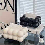 Resim Kabartmalı Plastik Mendil Kutusu - Süt Beyazı Kabarcık Desenli, Modern Oturma Odası, Yatak Odası ve Banyo Dekoru için Kare Şekilli, Zarif Fonksiyonel Aksesuar, Yatak Odası Temelleri, Şık Tasarım 