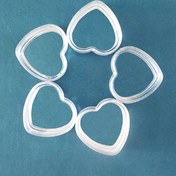 Resim 50 adet Kalp Şekilli Kozmetik Kavanozları Boş Şeffaf Kozmetik Kapları Mini Doldurulabilir Plastik Kutular Örnek, Göz Farı, Tırnak Tozu, Krem, Makyaj için Kapaklı 