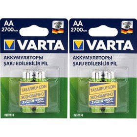 Resim Varta 4 Adet 2700mah Ni-mh Aa Şarjlı(1000 KEZ ŞARJ EDİLEBİLİR) Kalem Pil 