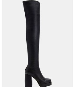 Resim Katy Perry The Uplift Kadın Siyah Platform Topuklu Diz Üstü Streç Çizme Siyah 