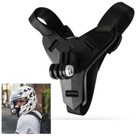 Resim Tüm Aksiyon Kameralara Uyumlu Kask Çene Bağlantı Kayışı Siyah 