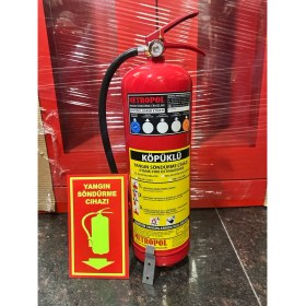 Resim 6 kg Ruhsata Uygun Köpüklü Yangın Söndürme Tüpü ve Askı Aparatı 