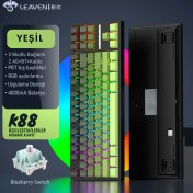 Resim Leaven K88 Mekanik Oyun Klavyesi- 3 Modlu Hot Swap Rgb 400 Mah Batarya 
