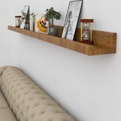 Resim evbiziz Doğal Ahşap Açık Ceviz 150cm Resim Çerçeve Rafı Duvar Rafı Kitaplık Çiçeklik Uçan Raf 