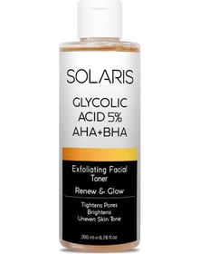Resim Solaris Gözenek Sıkılaştırıcı Ve Arındırıcı Tonik Glycolic Acid 5% Aha Bha 200 ML 