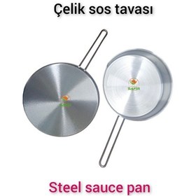 Resim Çelik Sosluk Çelik Sos Tavası 20 Cm Ebatlı 2 Büyük Boy 430 Kalite 