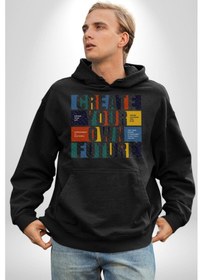 Resim Geleçeği Seninle Planlayalım Kadın Erkek Siyah Kapüşonlu Sweatshirt Hoodie Siyah 