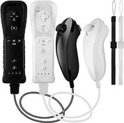 Resim XiQiDianr Wii Remote Controller with Nunchuck,2 Packs Wii Controller with Nunchuck, Compatible with Nintendo Wii/Wii U Console, Gamepad with Silicone Case and Wrist Strap (White+Black) 