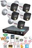 Resim Fury 5 Kameralı 1080P 2 MP Görüntü Gece Renkli Full HD Ultra LED Gece Renkli Güvenlik Kamerası Seti 500 GB 