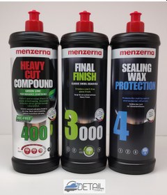 Resim Menzerna Yeşil 400 3000 Sealingwax Pasta Hare Boya Koruma Set 1lt 