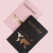 Resim 2 adet Şık Siyah ve Pembe Pasaport Tutucuları - Dünya Haritası Tasarımı ile Dayanıklı, Hafif, Seyahat, Kimlik Kartları ve Belgeler için Güvenli Kapatma - Çiftler, Öğrenciler ve Seyyahlar için İdeal, Seyahat Aksesuarları | Modern Pasaport Tutucu | Güvenli Kapatma Tutucu 