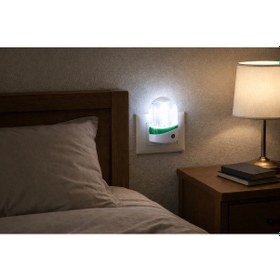 Resim Ulbay Gece Lambası Oval Yeşil Şeritli Karanlıkta Otomatik Yanar Fotoselli 0.1w Yeşil 