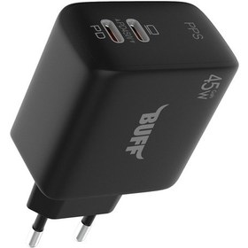 Resim Buff Bl62-2c 45w Hızlı Şarj Cihazı Siyah 