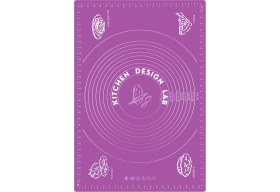 Resim Kitchen Design Lab 2'li Set Mor 45X65 cm Silikon Hamur Açma Matı ve Kırmızı Silikon Yanmaz Mutfak Fırın Eldiveni 