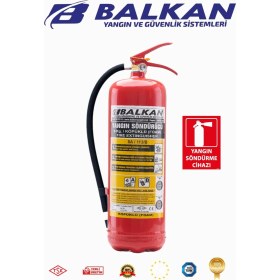 Resim BALKAN YANGIN VE GÜVENLİK SİSTEMLERİ 6 kg Ruhsata Uygun 4 Yıl Köpüklü Yangın Tüpü ve Levha 