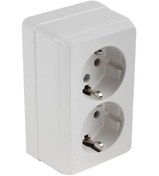 Resim Mutlusan Bron Sıva Üstü İkili Topraklı Priz Beyaz (2160 202 0201) 