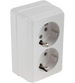 Resim Mutlusan Bron Sıva Üstü İkili Topraklı Priz Beyaz (2160 202 0201) 