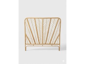 Resim Lessio Home Alaçatı Rattan Bambu Yatak Başlığı 160 cm - El Yapımı Doğal Hasır Bohem Karyola Başucu 