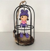 Resim Kafeste Oturan Kız Biblo Mor Diğer 